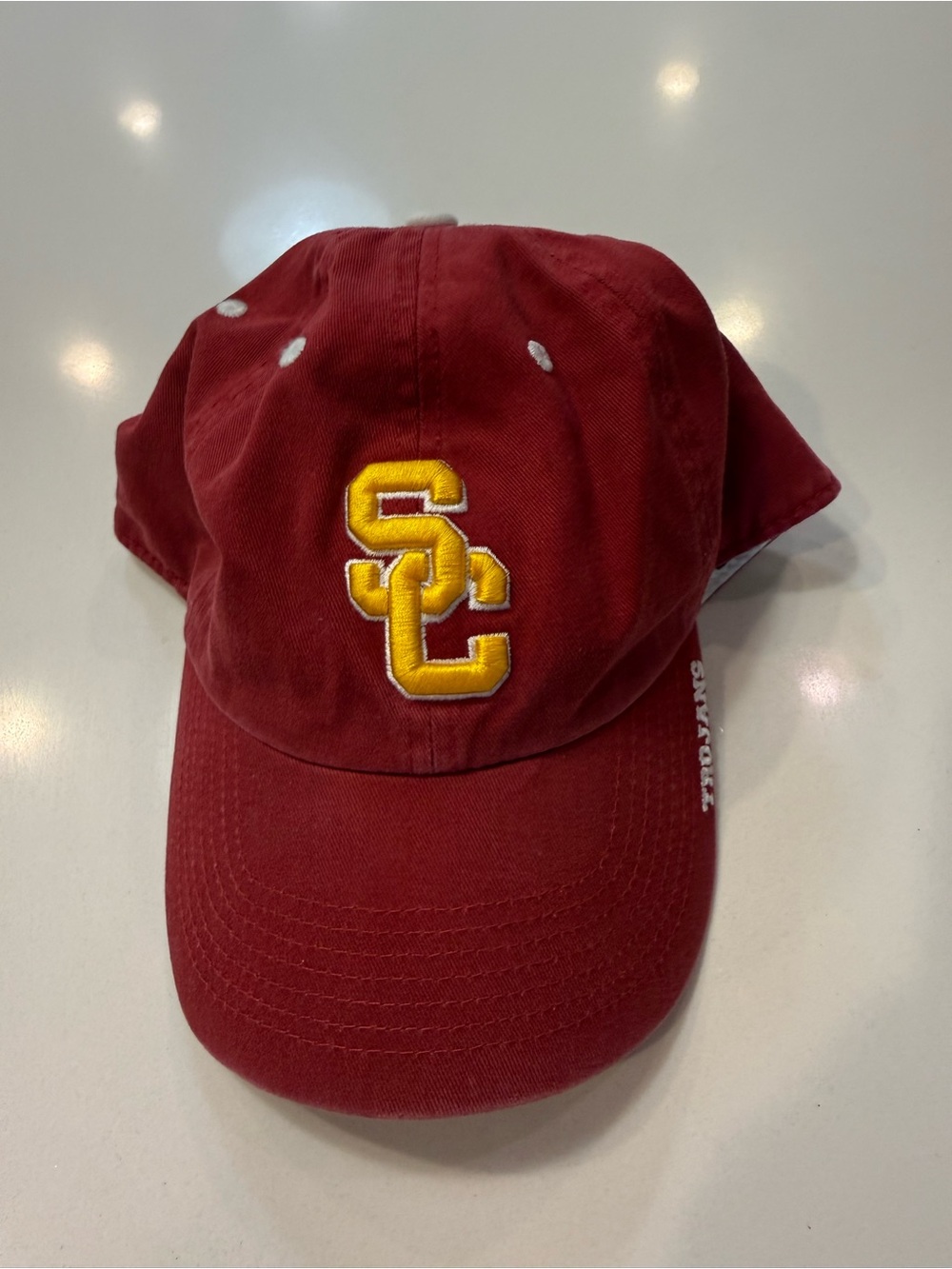 47 Brand USC Team Trojan Red Adjustable Baseball Hat One Size Embroidered.